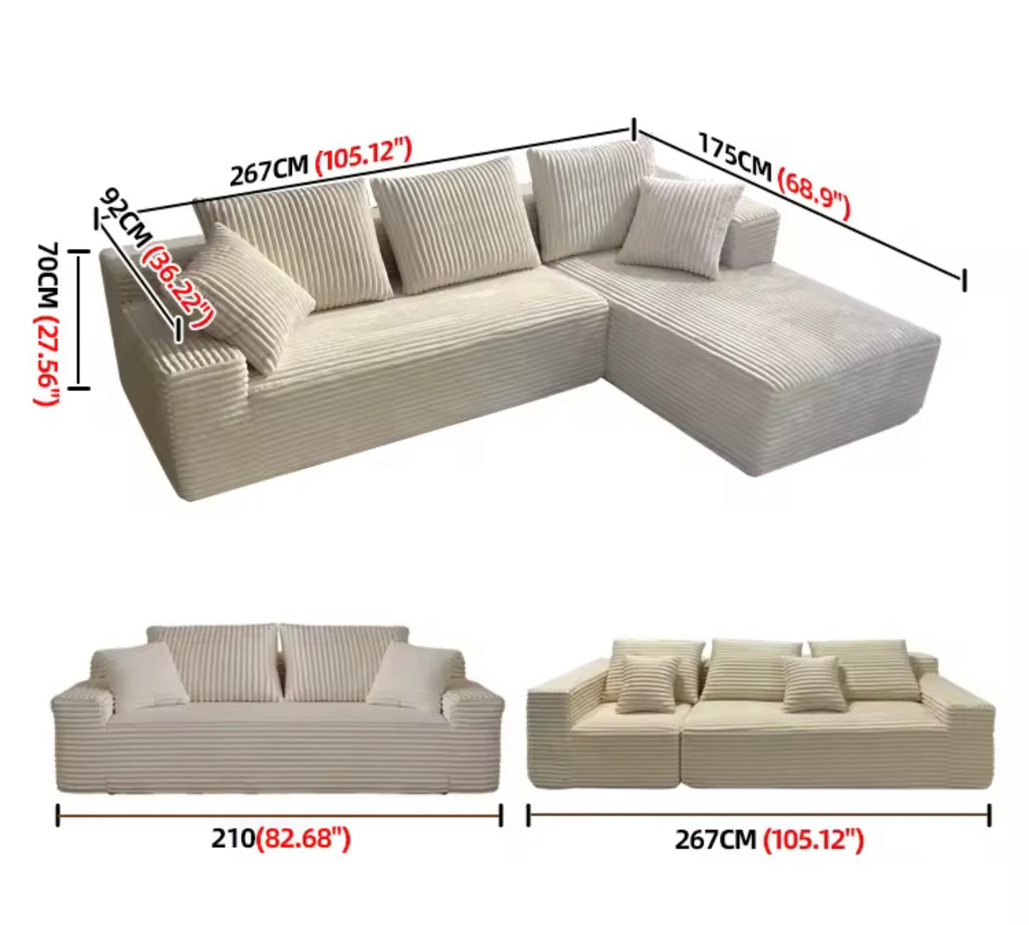 L Shape Sectional Couch Compressed Sofas